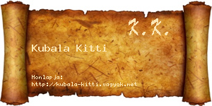 Kubala Kitti névjegykártya